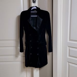 Velvet button up dress